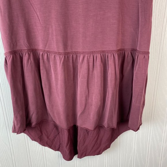 Mote cranberry short‎ sleeve top tie back size Medium - Picture 3 of 6